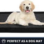 PURRUGS Dirt Trapping Door Mat 24" x 36", Non-Slip/Skid Machine Washable Entryway Rug, Shoes Scraper, Throw Rug, Super Absorbent Area Rug for Muddy Wet Shoes and Paws, Bluish Grey & Charcoal