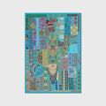 Vintage Boho Area Rugs Multicolor Ethnic Style Geometric Splicing Carpets Bedroom Living Room Kitchen Floor Mats Indoor Outdoor Non-Shedding Runner Rug Home Décor Carpet 3' X 3'