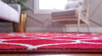 Rugs.com Lattice Frieze Collection Rug – 7' x 10' Red Medium Rug Perfect for Living Rooms, Large Dining Rooms, Open Floorplans