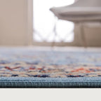 Rugs.com Yasmin Collection Rug – 8 Ft Square Light Blue Medium Rug Perfect for Living Rooms, Kitchens, Entryways