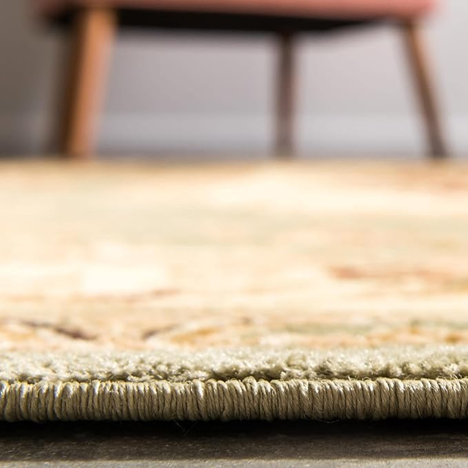 Unique Loom Versailles Collection Traditional Classic Floral Motif Area Rug (10' 0 x 14' 0 Rectangular, Green/Ivory)