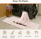 Area Rug 6x9 Rug Machine Washable Non-Slip Low Pile Print Pattern Western Rug for Living Room Bedroom Entryway Tribal Series -Light Pink/Cream