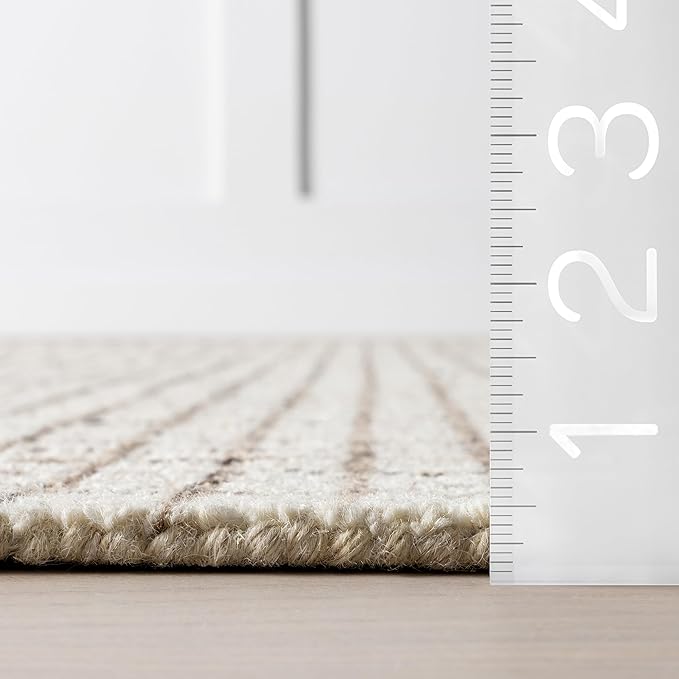 Rugs USA Melrose Cream, 2'6" x 14', Wool & Cotton, Soft and Cozy, High Traffic, Stain Resistant, Easy Clean, Durable Runner for Bedroom, Living Room, Dining Space, Den, Foyer, Entryway