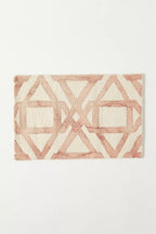 Hand-Tufted Wool Marengo Rug in Pink – Elegant Geometric Wool Carpet for Living Room & Bedroom – Soft Feel – 5 x 7