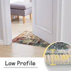 Lahome Modern Abstract Bathroom Runner Rug, 2x4.3 Red Entryway Carpet Runner Rugs with Rubber Backing, Soft Washable Non Slip Laundry Room Rugs and Mats for Bedroom Door Foyer Kitchen Hallway