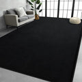 Large Area Rugs for Living Room Bedroom, 5x8 Feet Black Rug, Minimalist Modern Shag Rug, Soft Thick Comfy Memory Foam Indoor Carpet, Non-Slip Washable Rug for Boys Girls Dorm Nursery Room Home Decor