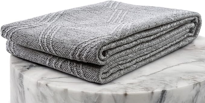 LUXE WEAVERS Modern Farmhouse Gray 9x12 Washable Area Rug, Anti-Slip Diamond Pattern Carpet