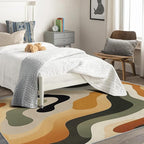 Neutral Color Rug, 6x9 Rug, Earth Tone Rugs for Entryway, Vintage Large Area Rug, Washable Rug Non Slip Soft Indoor Carpet, Kids and Pets Friendly, Neutral Color Home & Room Decor