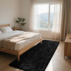 Soft Runner Rugs for Bedroom, Black 2x6 Area Rugs Fluffy Rug Shaggy Area Rug Carpet, Bedside Rug for Living Room Bedroom Kids Room Home Decor