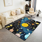 Outer Space Large Area Rug 5x7 Universe Solar System Living Room Rug | Cosmic Planet Rugs for Bedroom, Educational Learning Galaxy Carpet Indoor Floor Mat