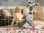 Washable Begie Red 2'6" x 10' Runners for Hallways, Non Slip Long Floor Runner for Kitchen, Entryway Indoor, Stain Resistant Rubber Backing Floral Décor Rug