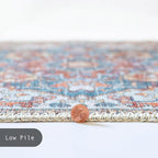 GLN Rugs Traditional Collection - Machine Washable Area Rug, Traditional Washable, Non Slip, Low Pile Chenille Rug, Living Room, Bedroom, Kitchen Rug (2' x 3' Cream/Terra)