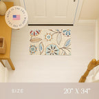 Maples Rugs Reggie Floral Kitchen Rug - Made in USA - Washable, Non Slip Indoor Carpet for Entryway, Foyer, Kitchen, and Bathroom, 1'8 x 2'10, Beige