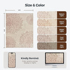 WITSHOCK 6x8 Area Rugs for Living Room: Beige Floral Washable Rugs for Bedroom Dining Room Office Nursery Modern Non-Slip Stain Resistant Low Pile Home Decor（Beige/Brown,6'x8'）