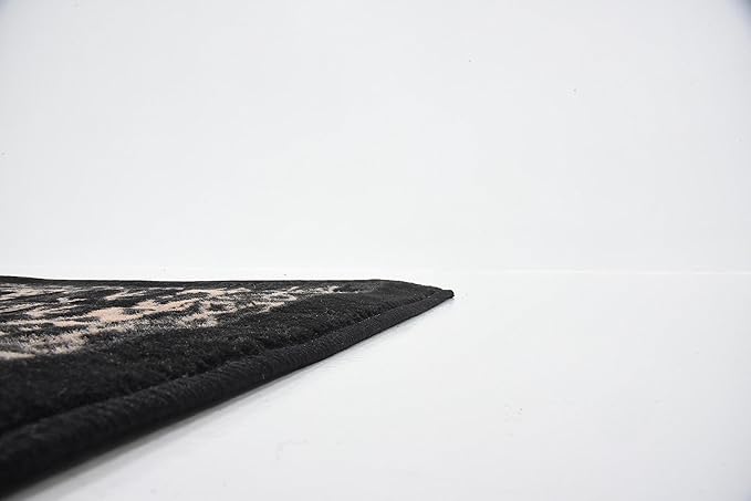 Unique Loom Taftan Collection Border Geometric Tribal Inspired Design Area Rug (6' 0 x 9' 0 Rectangular, Black/ Gray)