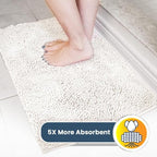 Muddy Mat® Shown on TV – Super Absorbent Microfiber Dog Door Mat for Muddy Paws, Non-Slip Washable Pet Rug, Quick Dry Chenille Entryway Carpet, Machine Washable Indoor Outdoor Doormat, White 59"x35"