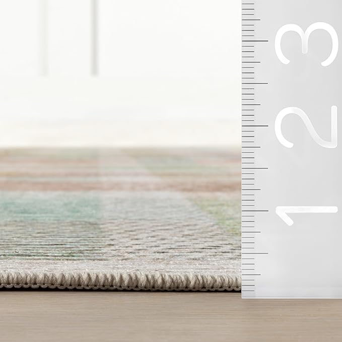 Dash & Albert Chanan Plaid Multi Machine Washable Rug, 5 X 8 Feet, Multicolored/Ivory Plaid Pattern