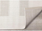 6x9 Rug with Modern Striped Pattern, Stylish Neutral Area Rug in Beige and Cream, Durable Low Pile Decorative Carpet for Living, Dining, or Bedroom