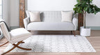 Rugs.com Lattice Trellis Collection Rug – 5' x 8' White Low-Pile Rug Perfect for Living Rooms, Large Dining Rooms, Open Floorplans