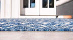 Unique Loom Outdoor Trellis Collection Area Rug - Tribal Trellis (8' x 11' 4" Rectangle, Blue/ Ivory)