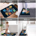New York City Bath Rugs for Bathroom New York Theme on Black Background Durable Flannel Bath Rug Clearance Mats for Forlaundry Room and Kitchen Decor Carpt Washable 20 X 32 Inch Mat