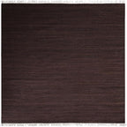 Rugsotic Carpets Hand Woven Flat Weave Kilim Wool ECO-Friendly Area Rugs - 6'x6', Square Shape, Dark Brown Color, Solid Plain Design, Low Pile Handmade Rugs for Living Room, Bed Room (D00111)