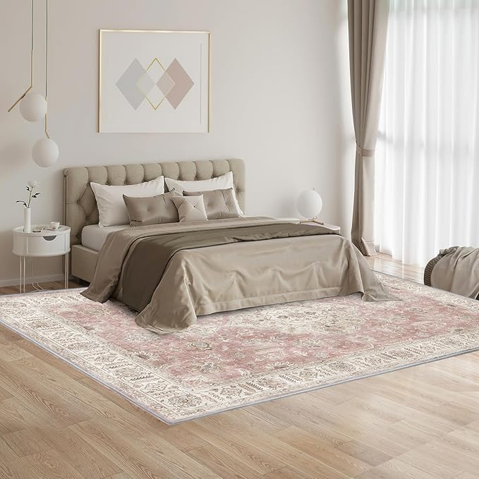 5’x7’ Washable Area Rugs for Living Room Bedroom Foldable Low Pile Non Slip Area Rugs for Dining Office