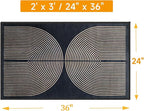 Modern Rainbow Area Rug 2x3 Black Soft Plush Low Pile Non-Slip Washable Doormat, Farmhouse Kitchen Bathroom Mat for Entrance Bedroom Laundry Room