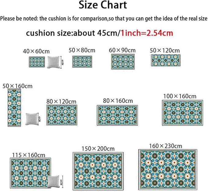 Vintage Boho Area Rugs Multicolor Ethnic Style Geometric Splicing Carpets Bedroom Living Room Kitchen Floor Mats Indoor Outdoor Non-Shedding Runner Rug Home Décor Carpet 4' X 4'