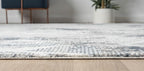 Adel Modern Area Rug for Living Room, 4x6 Rustic Distressed Abstract Blue Rug, Medium Pile Stain Resistant Carpet for Bedroom, Dining Room or Kitchen (4' x 6', Blue)