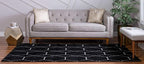 Unique Loom Trellis Frieze Collection Area Rug - Geometric (5' 1" x 8', Black/ Ivory)