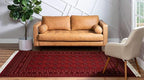 Unique Loom Tekke Collection Over-Dyed Saturated Traditional Torkaman Area Rug (5' 0 x 8' 0 Rectangular, Red/Burgundy)
