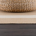 CAMILSON Outdoor Rug 5x7, Modern Outside Rugs for Patios Porches Waterproof Durable Washable Non-Shedding, Easy-to-Clean Indoor Outdoor Area Carpet (5 x 7, Bordered - Beige/White)