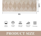 HelloTree Hallway Runner Rug,2.6x8 Moroccan Modern Stripe Carpet Washable Machine Bathroom Runner Bohemian Modern Soft Non Slip Indoor Rug for Entryway Hallway Laundry Room Bedroom-Pink&Khaki