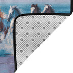 Horse Run Gallop in Waves Ocean Area Rug Washable Outdoor Rugs Anti-Slip Soft Carpet Entryway Indoor Door Mat for Bedroom,Living Room,Porch,Terrace and Entrance Decor 2'x 1.4'