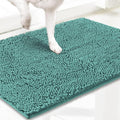 Muddy Mat® AS-SEEN-ON-TV Highly Absorbent Microfiber Door Mat and Pet Rug, Non Slip Thick Washable Area and Bath Mat Soft Chenille for Kitchen Bedroom Indoor and Outdoor - Seafoam Green 24" x 96"