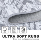 KILOCOCO Kitchen Runner Rug Hallway Runner Rug Washable, Soft Runners Rugs Non Slip Printed Distressed Laundry Room Rugs, Low-Pile Runners for Entryway/Bedroom/Living Room, 2x5 Gray/White