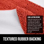 GORILLA GRIP Bath Rug Mat 44x26, Soft Absorbent Chenille, Quick Dry Microfiber Mats, Rubber Backing Washable Shower Floor Rugs, Bathmat Runner, US Designed Bathroom Home Accessories Sunset Orange
