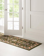 Unique Loom Sialk Hill Collection Area Rug - Washington (2' 7" x 10' Runner Green/Hunter Green)