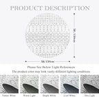 Lahome Moroccan Round Area Rug - 5Ft Machine Washable Soft Round Bedroom Rugs Non-Slip Throw Round Rugs for Living Room, Modern Geometric Print Low-Pile Circle Rugs for Office Dining Room Classroom