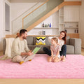 Pink Rugs for Living Room, Fluffy Large 6x9 Area Rugs for Bedroom, Soft Shag Fuzzy Non-Slip Carpet for Kids Boys and Girls Nursery Room Dorm Indoor Home Decor (Pink, 6ft x 9ft)