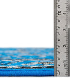 Unique Loom Sialk Hill Collection Area Rug - Washington (3' x 16' 5" Runner Dark Blue/Black)