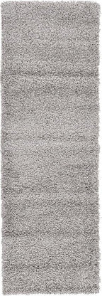 Unique Loom Solid Shag Collection Area Rug (2' x 6' 5" Runner, Cloud Gray)