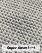 Upgraded Waffle Runner Rug Super Absorbent Non Slip Bath Mats for Bathroom Machine Washable Bathroom Runner Rug with Tassels, Ideal for Hallway Bedroom Laundry Room, 17" x 48", LightGrey & Cream
