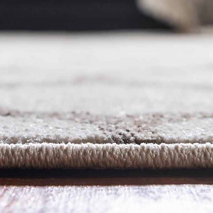 Rugs.com Lattice Collection Rug – 7' x 10' Beige Medium Rug Perfect for Bedrooms, Dining Rooms, Living Rooms