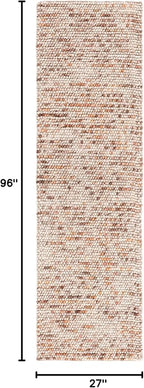 SAFAVIEH Natura Collection Runner Rug - 2'3" x 8', Dark Brown & Beige, Handmade Wool Blend, Textured Design, Ideal for Hallway, Bedroom, Foyer (NAT620E)