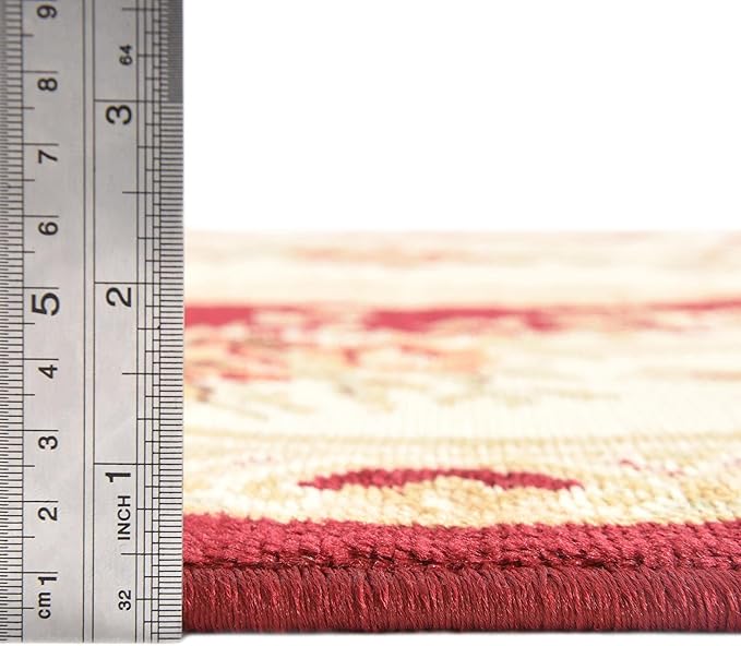 Rugs.com Chateau Collection Rug – 9' x 12' Red Medium Rug Perfect for Living Rooms, Large Dining Rooms, Open Floorplans