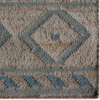 Rugsotic Carpets Hand Woven Flat Weave Kilim Wool 3'x5' Area Rug Solid Silver D00111