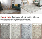 Keen Home Design 5x7 Rug - Machine Washable Area Rug with Non-Slip Backing, Ideal for Living Room, Dining Room, Bedroom - Vintage, Easy Clean, Durable, Low Pile Rug - (5' x 7')