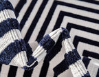 Unique Loom Sabrina Soto Outdoor Collection Geometric, Modern, Vibrant, Carved Area Rug (8' 0 x 10' 0 Rectangular, Navy Blue/ Ivory)